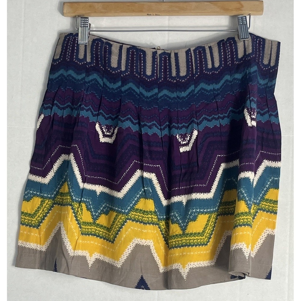 Dolce Vita Graphic Print Mini Skirt | Exposed Zipper | Skater‎ | Size M